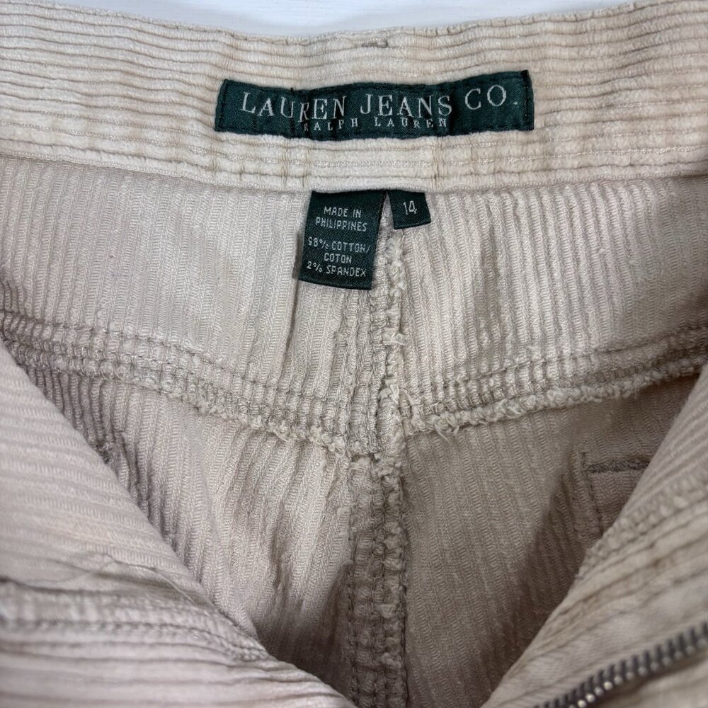 Lauren Jeans Co. By Ralph Lauren Womens 14 Corduroy Pants In Classic Cream - Picture 3 of 10
